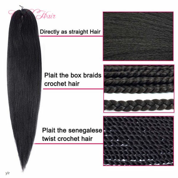 

easy synthetic pre-stretched ombre crochet braid hair fashion new extensions 24inch for black women