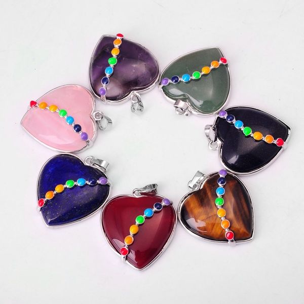 

heart natural stone chakra lapis beads shape pendants lazuli opal obsidian 2019 crystal pendant necklaces & no chain