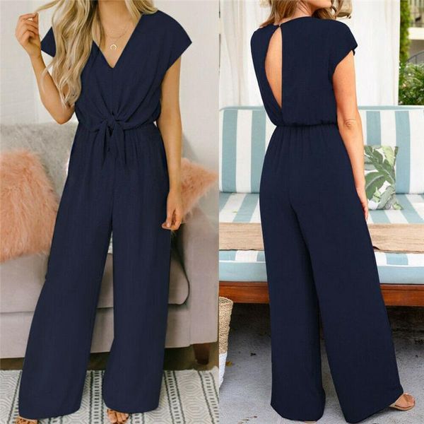 

women's jumpsuits & rompers womens jumpsuit holiday beach elegant party long wide leg pant 2021 summer overalls streetwear loose one pi, Black;white