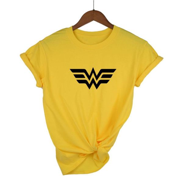 

w-on-der woman elastic cotton women t-shirt anime t shirt superhero tee femme printed harajuku manga tshirt, White