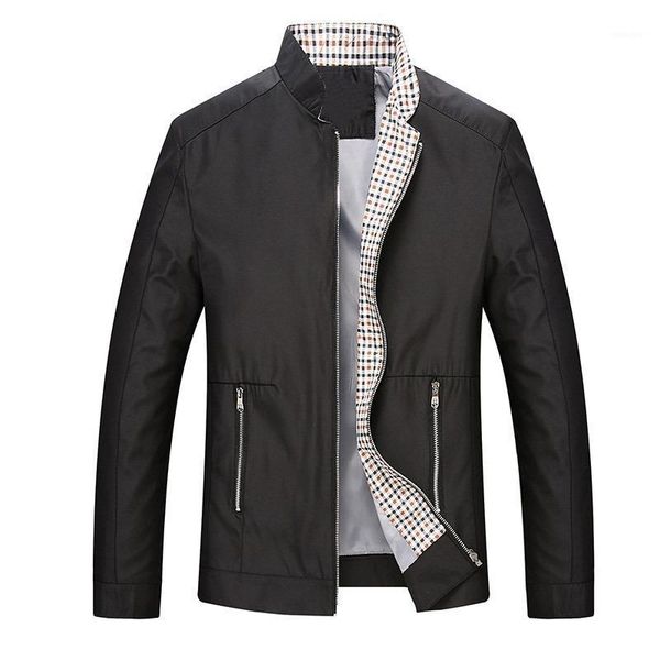 

new leisure business men jacket zipper coat slim fitted spring and autumn jackets1, Black;brown