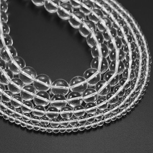 

aaa natural clear rock crystal quartz stone beads white chalcedony loose spacer bead for jewelry making diy bracelet earrings h jlltrw