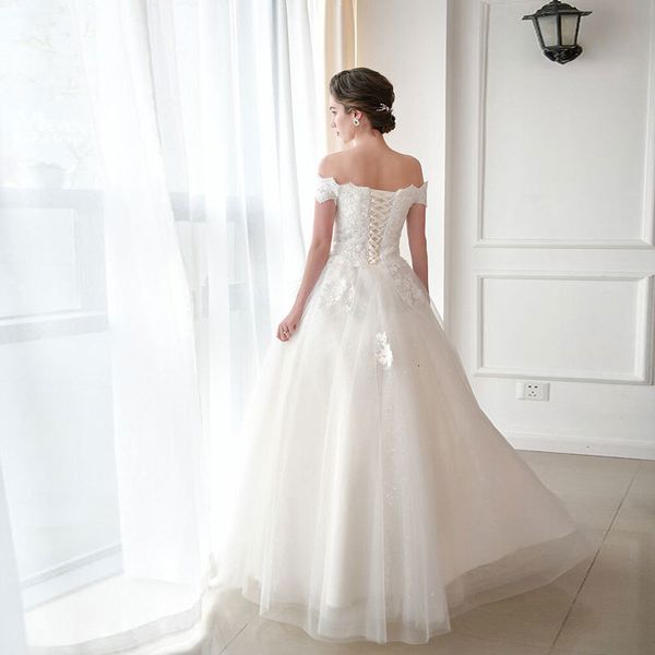 

2021 new outside ombro bride dressed novia mariee robe from soiree dqme, Blue;red