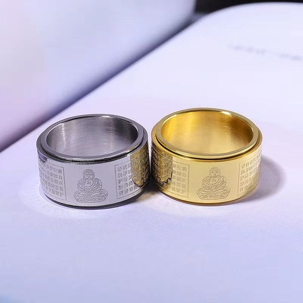 

series steel buddhist accessories: ring titanium, Silver