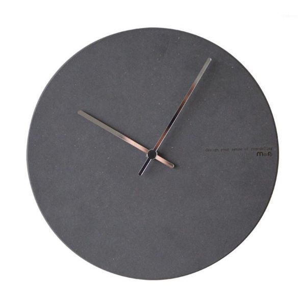 

modern wall clock living room decor round clock mdf board mute needle hanging clocks black grey1