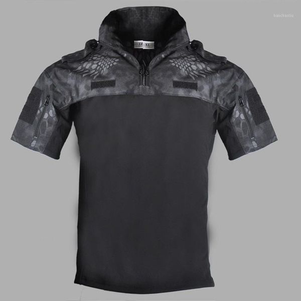 

outdoor t-shirts summer combat men camouflage breathable special forces training tactical t-shirt sports hiking t shirt1, Gray;blue