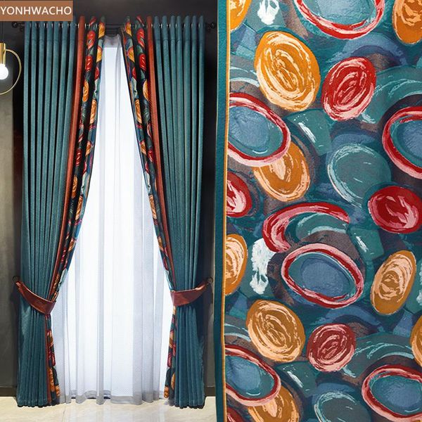

custom curtain new winter thick chenille high-class living room luxury american cloth blackout curtain valance tulle panel c464
