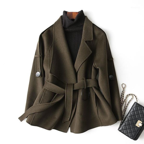 

4040 casual wool coat female autumn winter double-sided coat women short outerwear casaco feminino 37349 wyq33651, Black