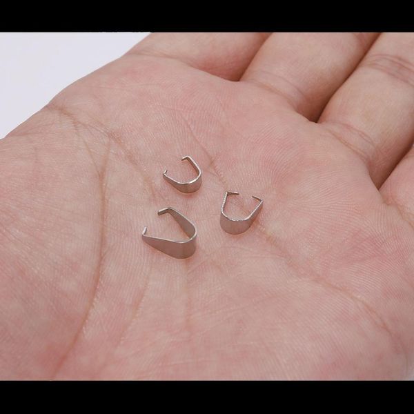

50/100pcs stainless steel pendant pinch bail clasps necklace hooks clips connector for jewelry making findings accessories diy wmtpdc