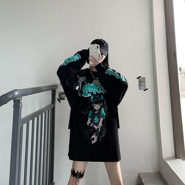 

2sf4bkorean long sleeve t-shirt for girls, Black