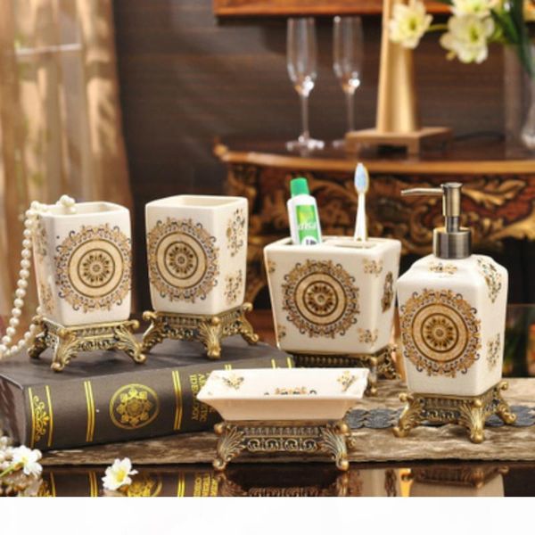 

jh new creative ice crack ceramics toilet set bathroom 5 pieces shower set wedding gift set bathroom fittings wash gift box package
