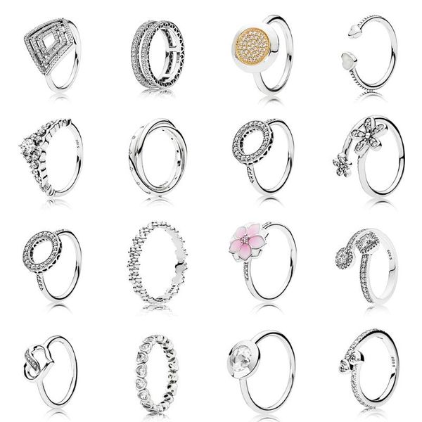 

cluster rings 2021 fashion s925 sterling silver fairy tale hair hoop ring two hearts and valentine's day, Golden;silver