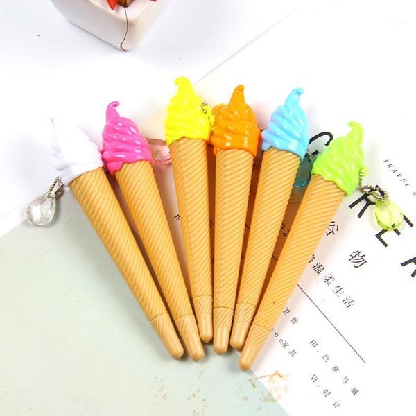 

1pcs cartoon ice cream highlighter pen mini marker pens kawaii stationery material escolar writing school supplies1, Black;red