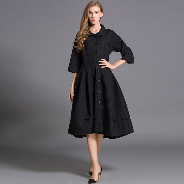 

2021 new female autumn outwear trench long big ladies high-quality women's coat mujer kj122 hzkk, Tan;black