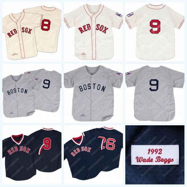 

бостон карл ястрацемский 1967 ted williams 1939 wade boggs 1992 урожай бейсбол джерси все stiticed sast shipping, Black;red