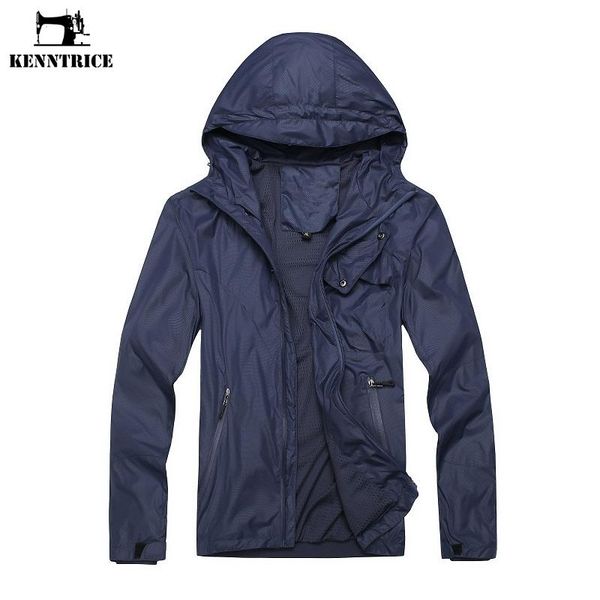 

men's jackets kenntrice windbreaker mens jacket hooded thin breathable male zipper pocket brand outwear coat men, Black;brown