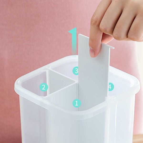 

transparent food grain seal storage cans jar tank divider boxes kitchen container plastic multi capacity kitchen supplies wmtanx