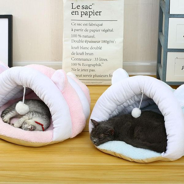 

cat beds & furniture warm bed sleeping bag sack winter thick fleece for small kitty plush