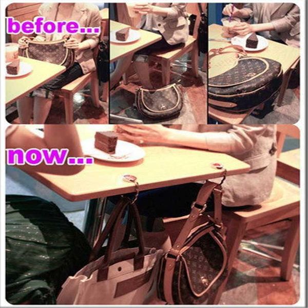 

hooks & rails portable foldable folding crystal alloy purse handbag hook hanger bag holder creative collapsible hook1