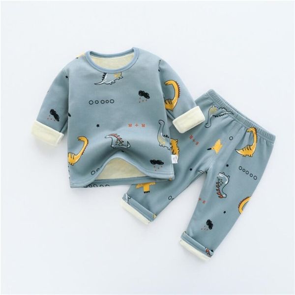 

cotton long sleeve dinosaur boys girls pajamas children cartoon pajamas sets baby sleepwear pajamas kids for boys nightwear lj201216, Blue;red