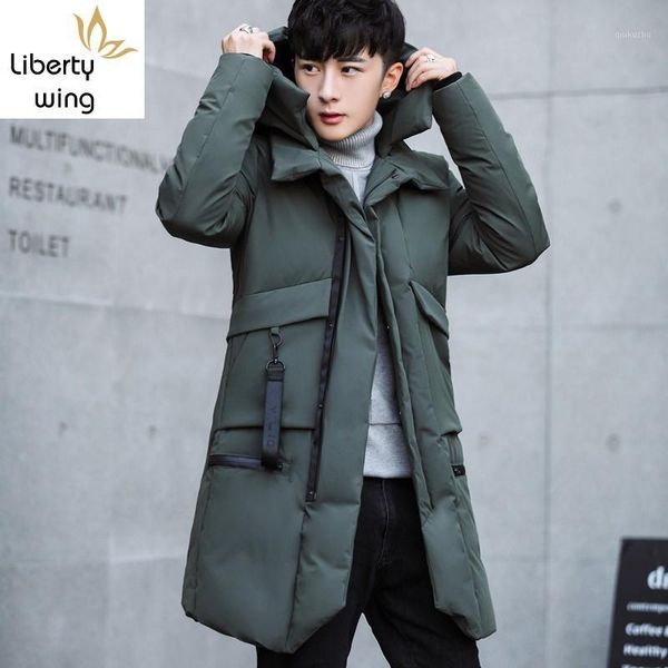 

new winter mens casual padded thick warm parkas mid long jacket hoody overcoat windbreaker coat male parka plus size 4xl coats1, Black