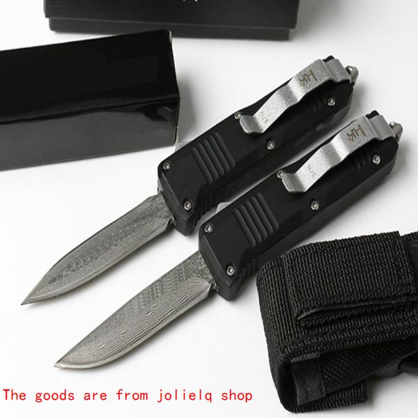 

damascus tactical automatic bench action knife mini double knife outdoor self defense practical rescue pocket knife bm 3300 3350 c07 qynf o