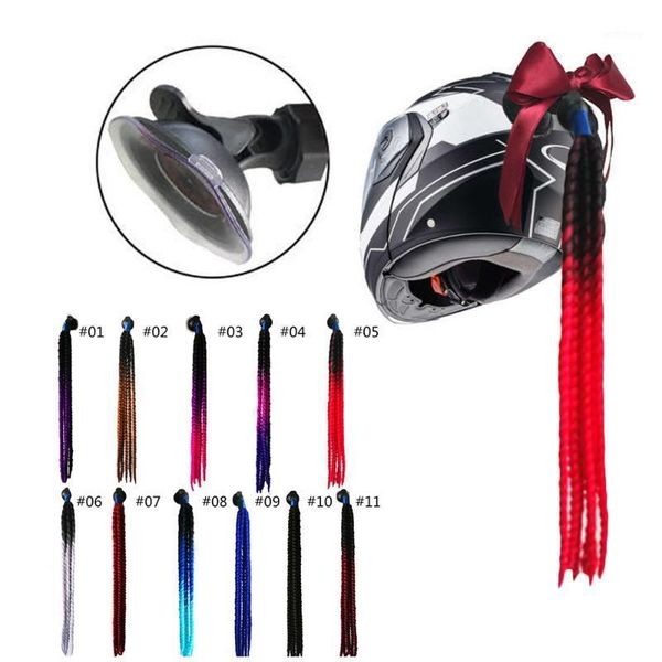 

motorcycle helmet dreadlocks women helmet dreadlocks ponytail braid motocross bicycle punk hair decoration1