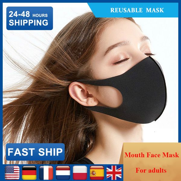 

dhl shipping black soft winter breathing anti-dust earloop mouth face cover outdoor riding lycra cotton maskbzg5