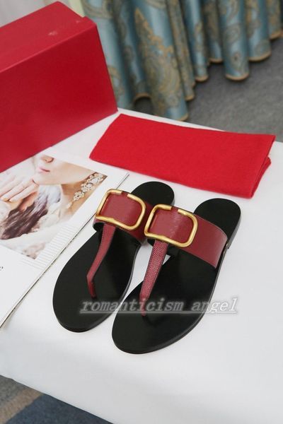 

2021 neue schone damen sandalen design schuhe slide summer fashion wide flat slippery mit dicken sandalen slipper flip flop und box, Black;red