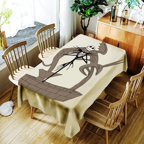 

хэллоуин тыква фонарь скатерть череп узор для детей из полиэстера комфортабельный водонепроницаемый стол ткани для дома jlleyo