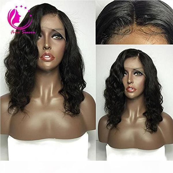 

brazilian human hair wigs for black women wavy lace front wigs water wave 13x6 wig with baby hair 130% density natural color, Black;brown