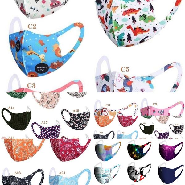 

mask 40 designs 3d ice face silk cotton breathable mouth cover anti-dust pollution protect flower fabric sportoutletbo47