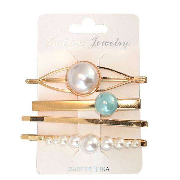 

4pcs set hair clip women metal pearl hairclip beads hair clips hairpins girl children hairband bobby pin barrette headdress 2020 bbywgp