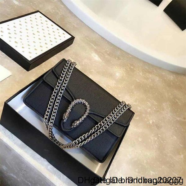 

бренд мода 2020 роскошный дизайнерские сумки простая ретро атмосфера цепной пакет элегантные заниженный плечо мешок сумка, Black;red