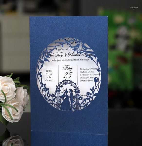 

hollow bride with groom wedding invitation card paper greeting cards1