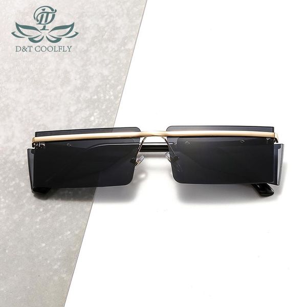 

sunglasses d&t 2021 fashion rectangle men women square black lens alloy metal pc frame brand designer vintage, White;black