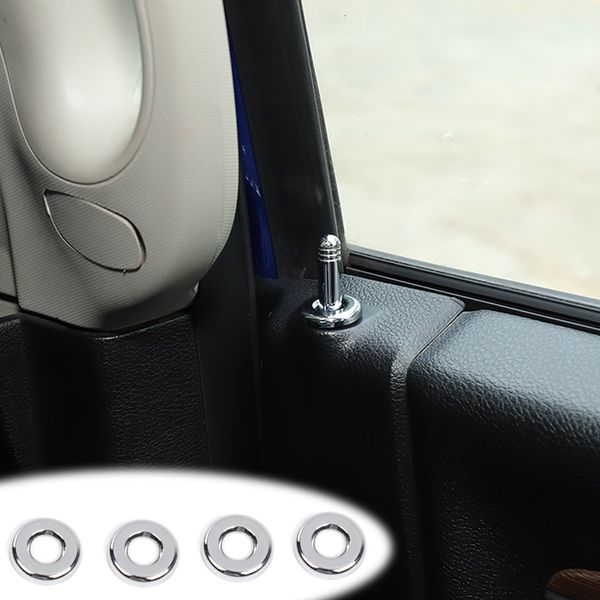 Bloqueio da porta do Chrome Pin Ring guarnição Decoração ABS 4PC para Dodge Ram 1500 2010-2020 Acessórios