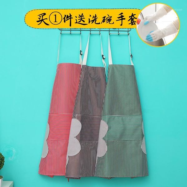 

household kitchen wipeable hand apron waterproof and oil-proof fashion apron1
