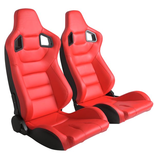 

red leather sim adjustable brand bucket seat sport style competition seat