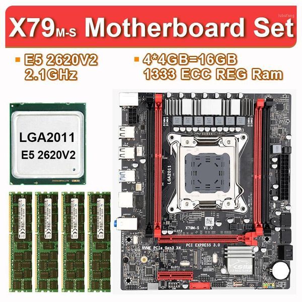 

jingshax79 motherboard set usb3.0 with xeon lga2011 e5 2620 v2 4x4gb=16gb 1333mhz ddr3 ecc reg memory m.2 ssd sata3.01