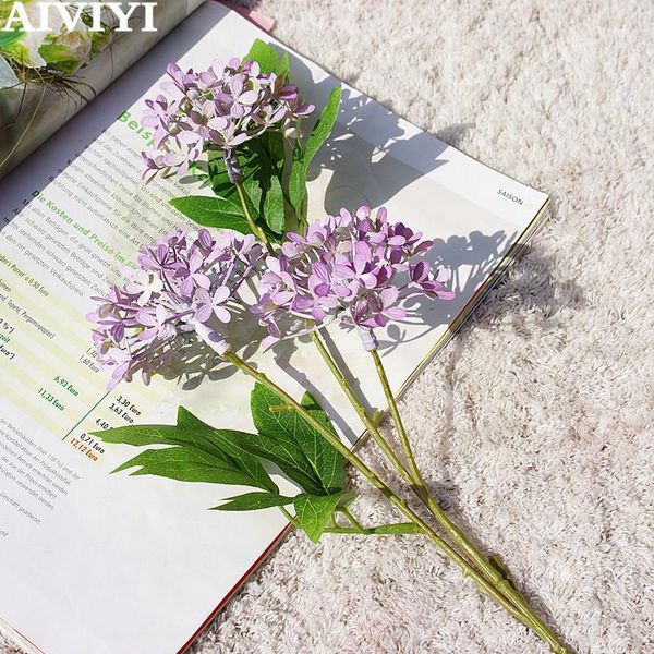 

artificial 3 head lilac flower bridal bouquet silk fake flower wedding diy home decoration foreign trade excellent product1
