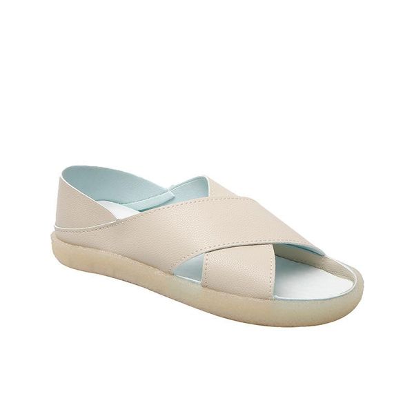 

women sandals 2021 summer casual women shoes leather ladies flat sandal soft bottom slip on sandals handmade woman, Black