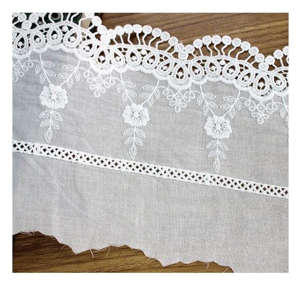 

15cm wide 3yds/lot eco-friendly 100% cotton embroidery lace fabric wave cutout lace trim diy sewing accessor jllbim