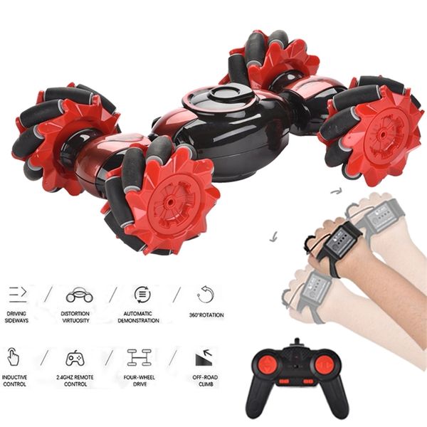 

new rc car double side driving stunt car gesture induction twisting off-road vehicle climbing car light music drift toys y200413