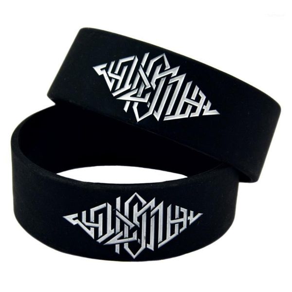 

onebandahouse bulk 1 inch wide custom silicone wristband bracelet1, Golden;silver