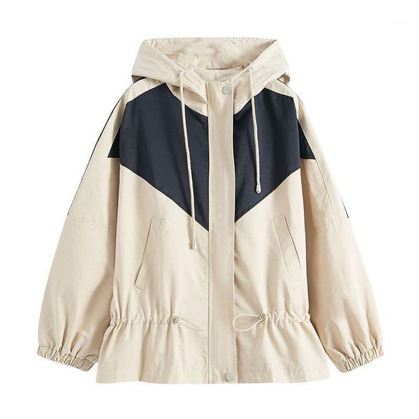 

woman jacket new spring autumn casual jackets loose windbreakers women waterproof hooded coats female overcoats clothing1, Black;brown