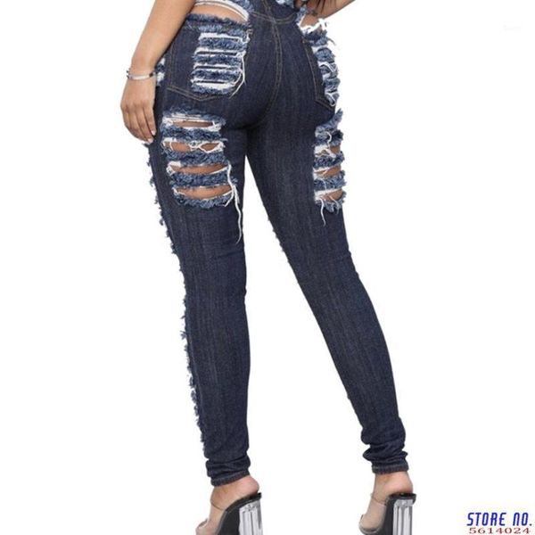 

hole jeans pants women bodycon fashion club pencil denim trousers female hollow out blue casual jeans pants1
