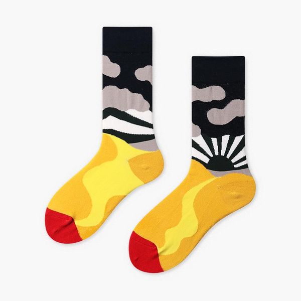 

fashion brand happy skateboard sock hip hop crazy short skate cotton funny men women novelty street style thermal creative socks wmtrch, Black