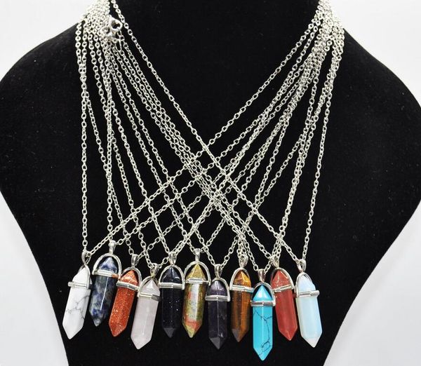 

natural necklace steel gold chain jewelry silver stainless stone pendants statement chokers rose quartz healing crystalsc5k4