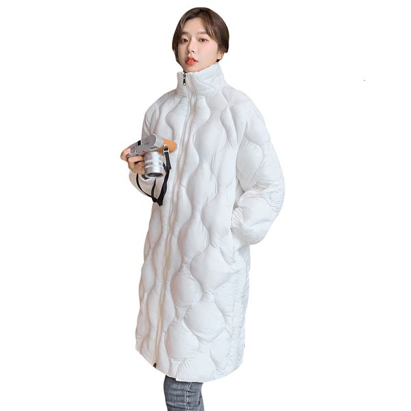 

2021 new woman parkas fashion white winter down padded female mid-length korean loose all-match jacket o6nq, Black